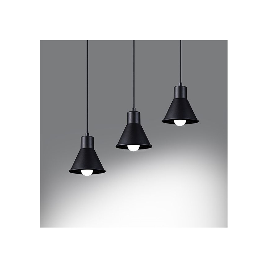 Chandelier on a string TALEJA 3xE27/60W/230V black