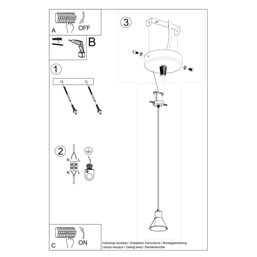 Chandelier on a string TAZILA 1xES111/60W/230V white