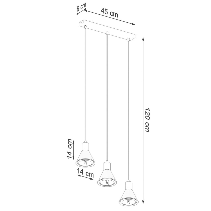 Chandelier on a string TAZILA 3xES111/60W/230V white