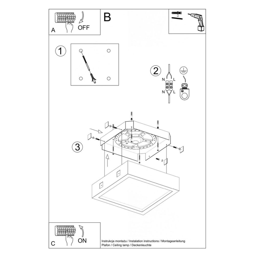 LED Ceiling light RIZA LED/18W/230V concrete