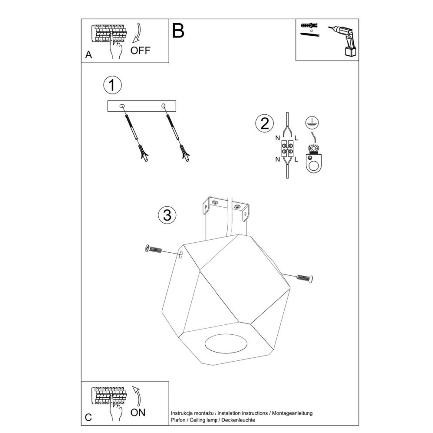 Ceiling light WOODY 1xGU10/40W/230V oak