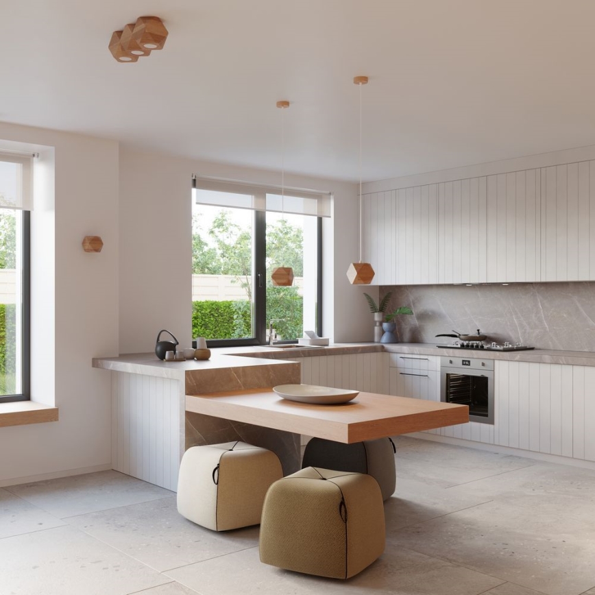 Ceiling light WOODY 3xGU10/40W/230V oak