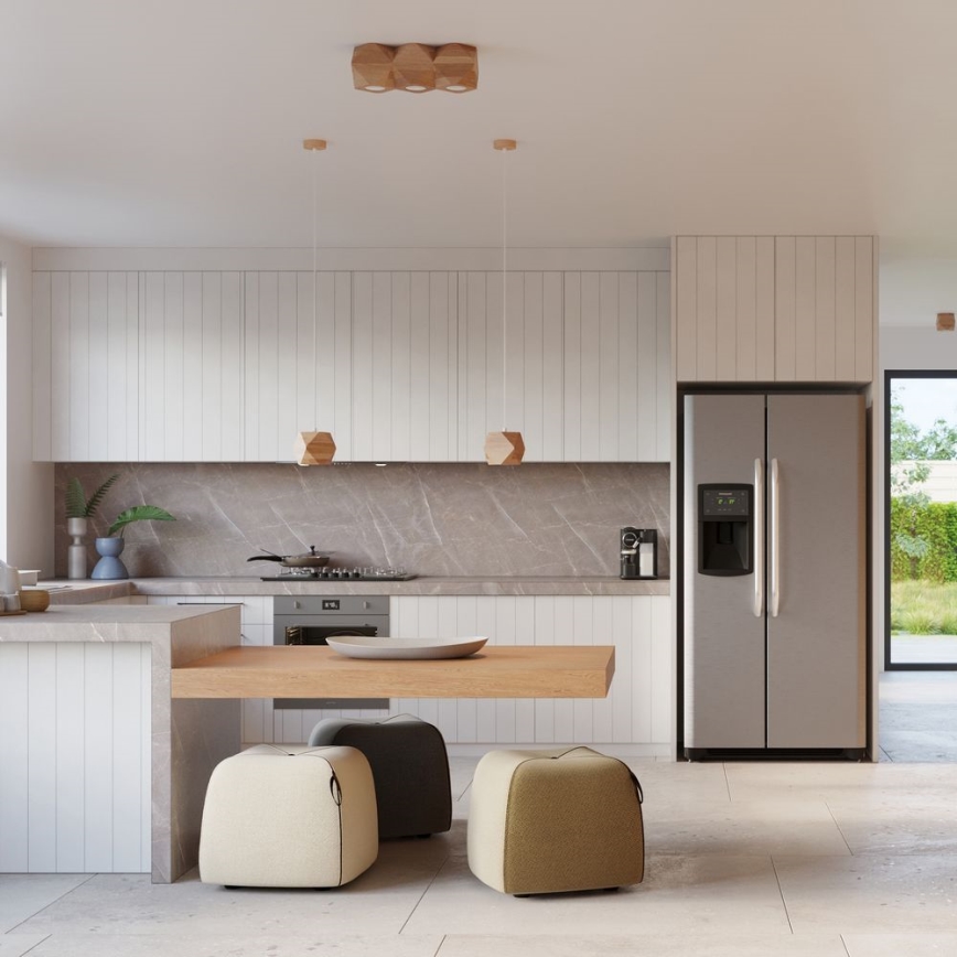 Ceiling light WOODY 3xGU10/40W/230V oak