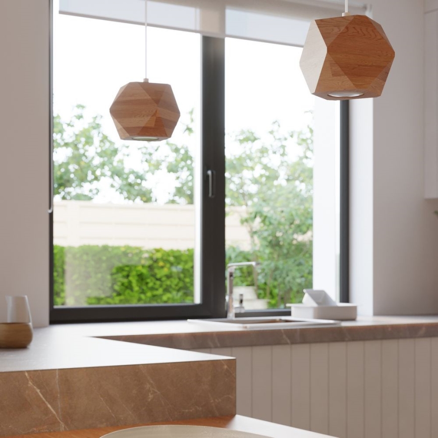 Ceiling light WOODY 3xGU10/40W/230V oak
