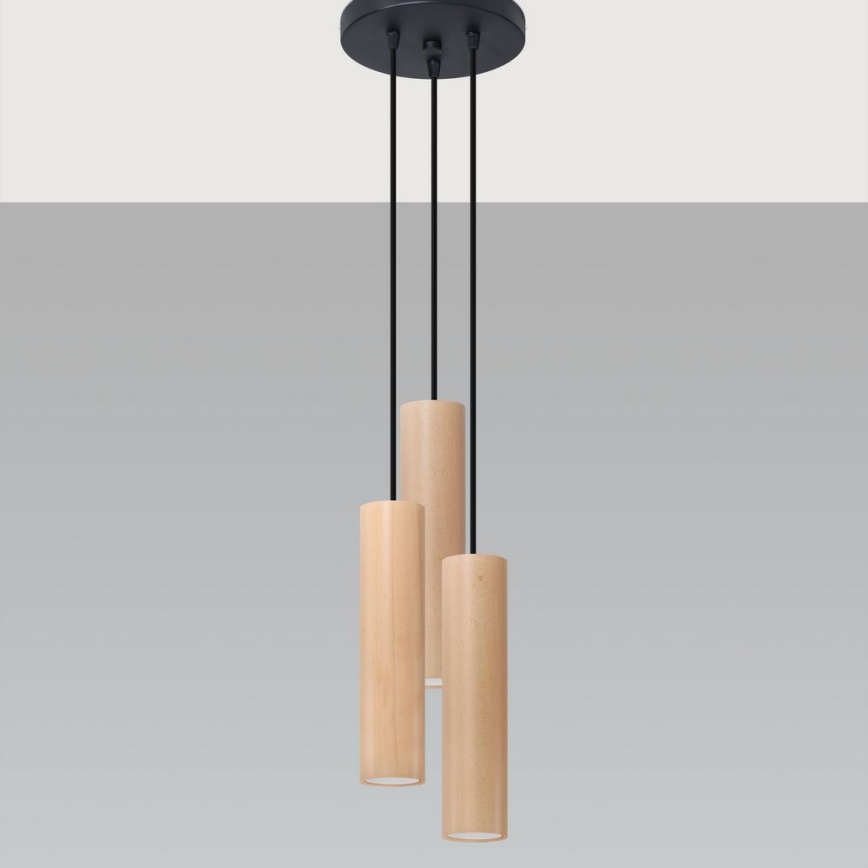 Chandelier on a string LINO 3xGU10/40W/230V beech