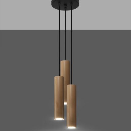 Chandelier on a string LINO 3xGU10/40W/230V beech