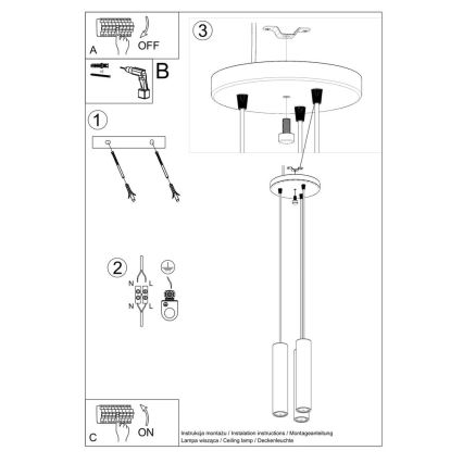Chandelier on a string LINO 3xGU10/40W/230V beech
