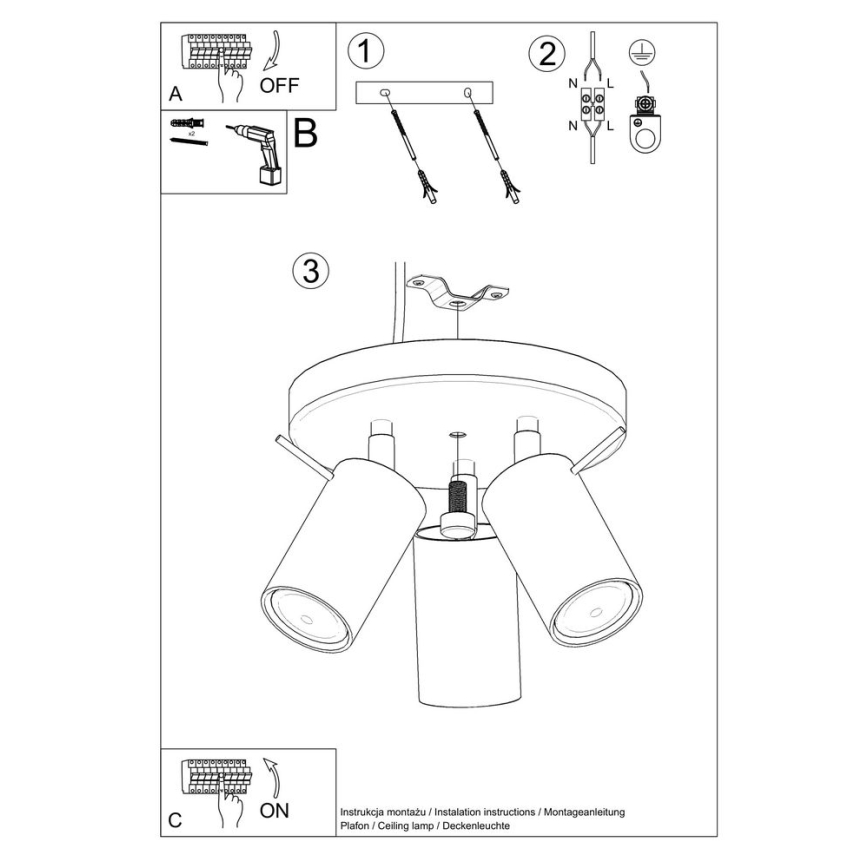 Spotlight RING 3xGU10/10W/230V white