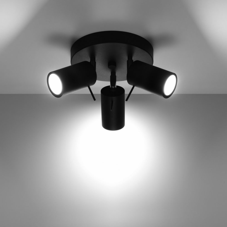 Spotlight RING 3xGU10/10W/230V black
