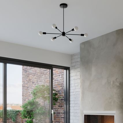 Chandelier on a pole LANGO 3xE27/60W/230V black