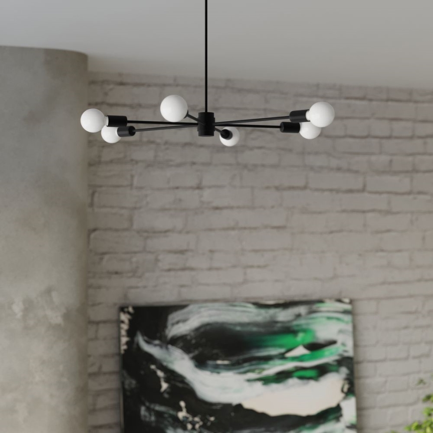 Chandelier on a pole LANGO 3xE27/60W/230V black