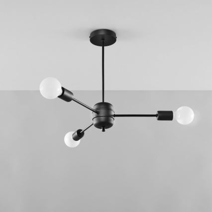 Chandelier on a pole LANGO 3xE27/60W/230V black