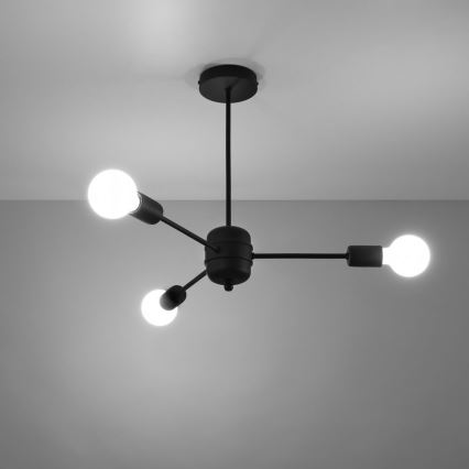 Chandelier on a pole LANGO 3xE27/60W/230V black