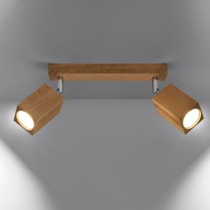 Spotlight KEKE 2xGU10/40W/230V oak