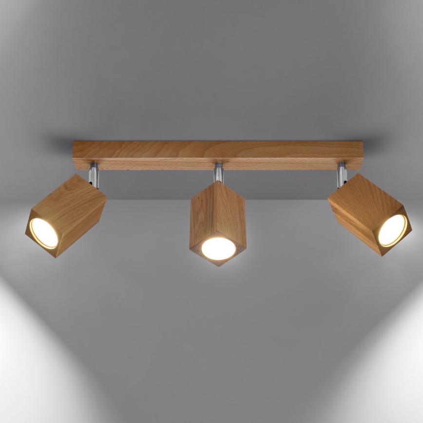 Spotlight KEKE 3xGU10/40W/230V oak