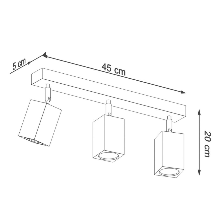 Spotlight KEKE 3xGU10/40W/230V oak