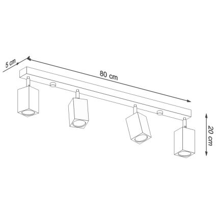 Spotlight KEKE 4xGU10/40W/230V oak