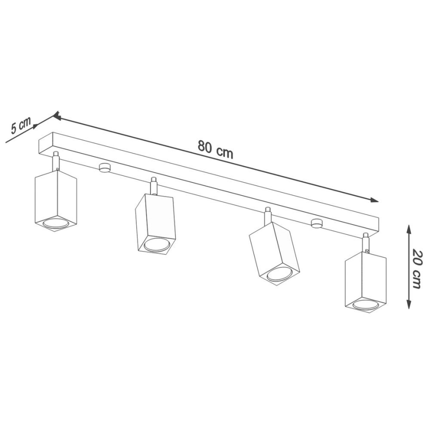 Spotlight KEKE 4xGU10/40W/230V oak
