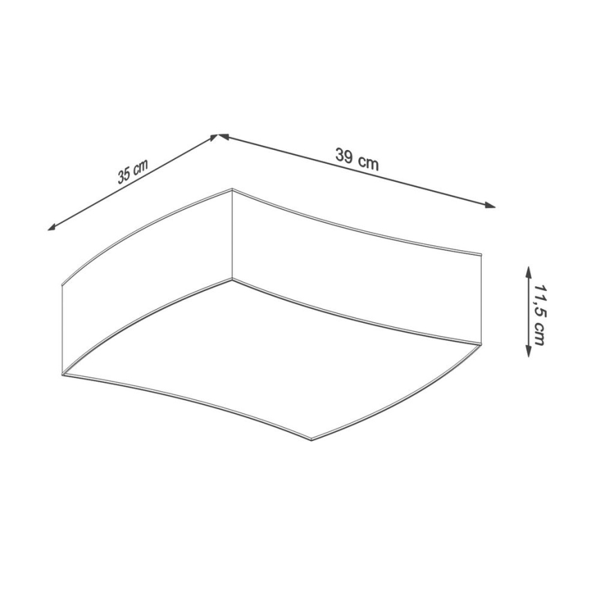 Ceiling light SQUARE 2xE27/60W/230V white