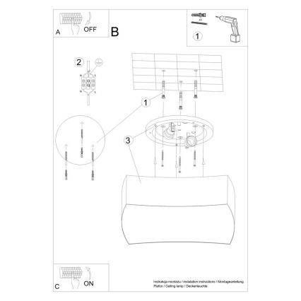 Ceiling light SQUARE 2xE27/60W/230V white