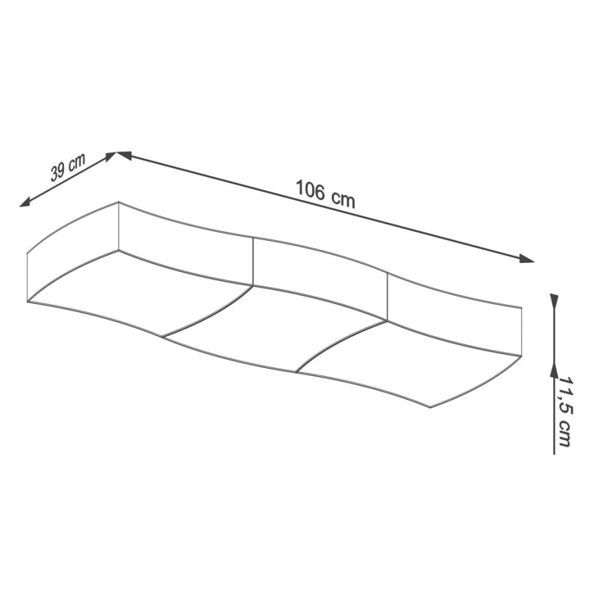 Ceiling light SQUARE 6xE27/60W/230V white