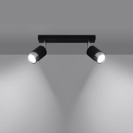Spotlight NERO 2xGU10/40W/230V black/shiny chrome