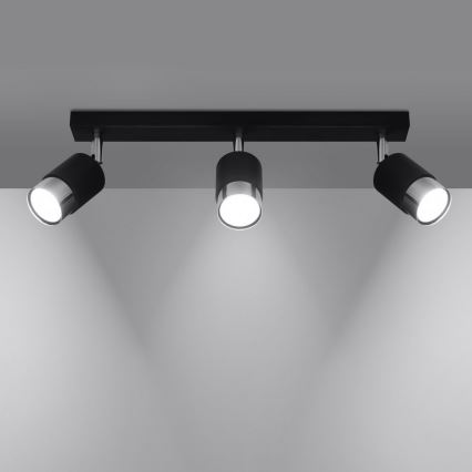 Spotlight NERO 3xGU10/40W/230V black/shiny chrome