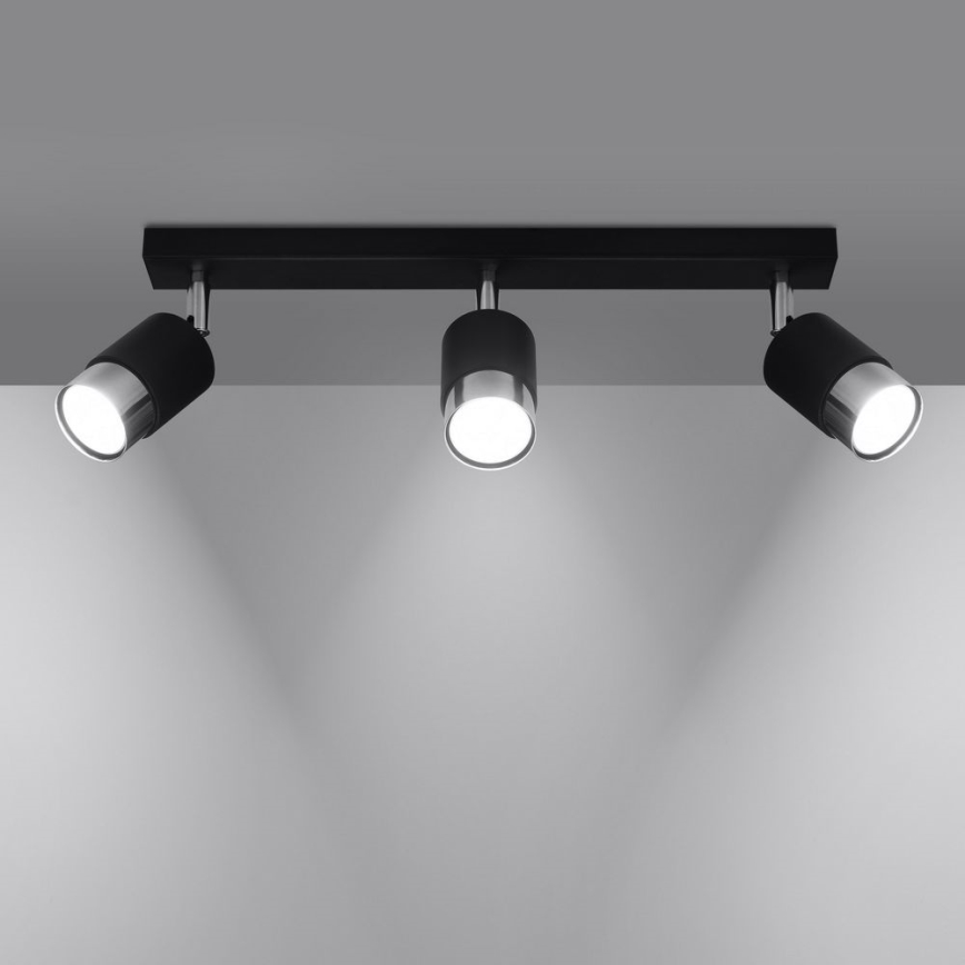 Spotlight NERO 3xGU10/40W/230V black/shiny chrome