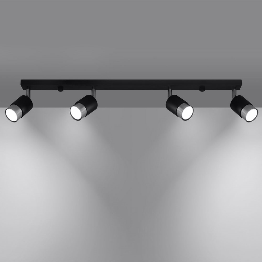 Spotlight NERO 4xGU10/40W/230V black/shiny chrome