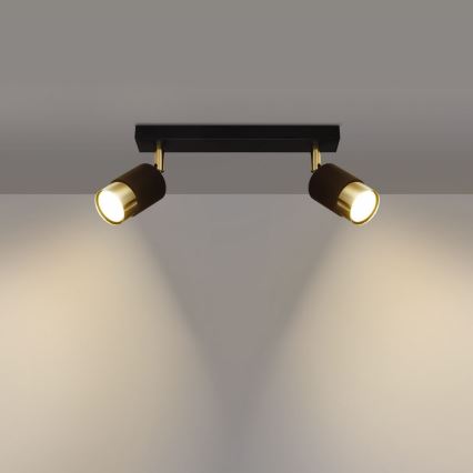Spotlight NERO 2xGU10/40W/230V black/golden