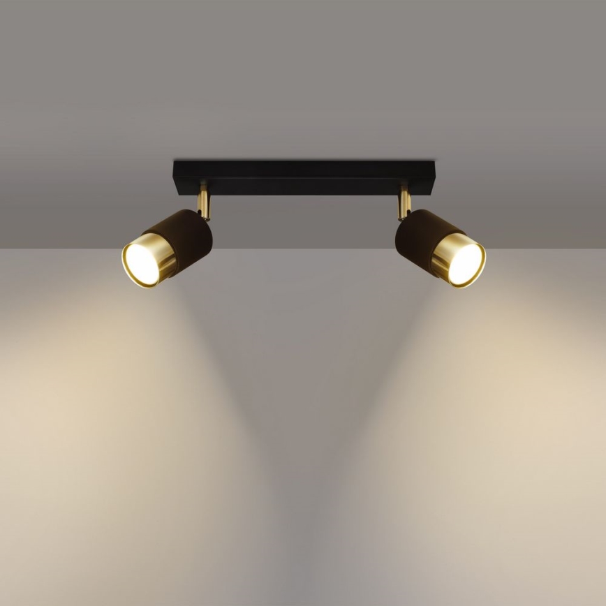 Spotlight NERO 2xGU10/40W/230V black/golden