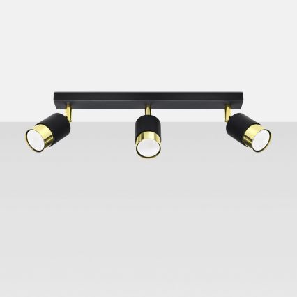 Spotlight NERO 3xGU10/40W/230V black/golden