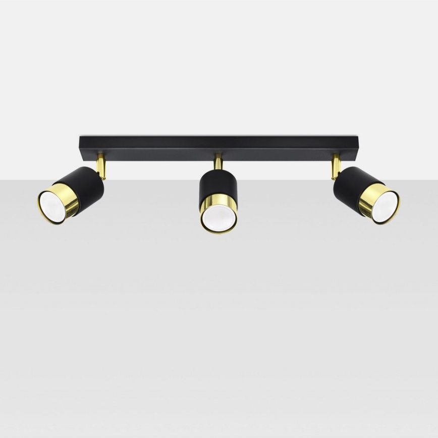 Spotlight NERO 3xGU10/40W/230V black/golden