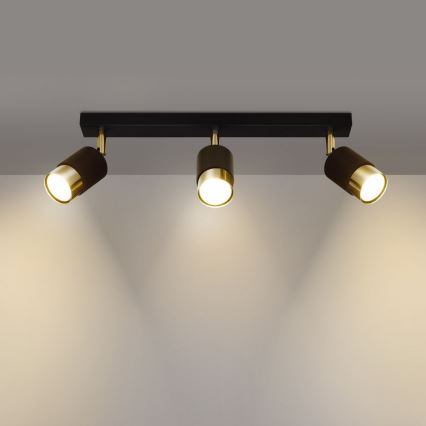 Spotlight NERO 3xGU10/40W/230V black/golden