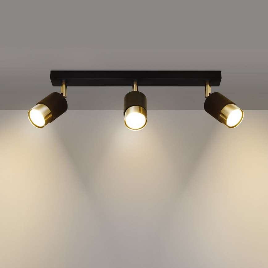 Spotlight NERO 3xGU10/40W/230V black/golden