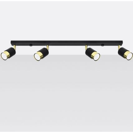 Spotlight NERO 4xGU10/40W/230V black/golden