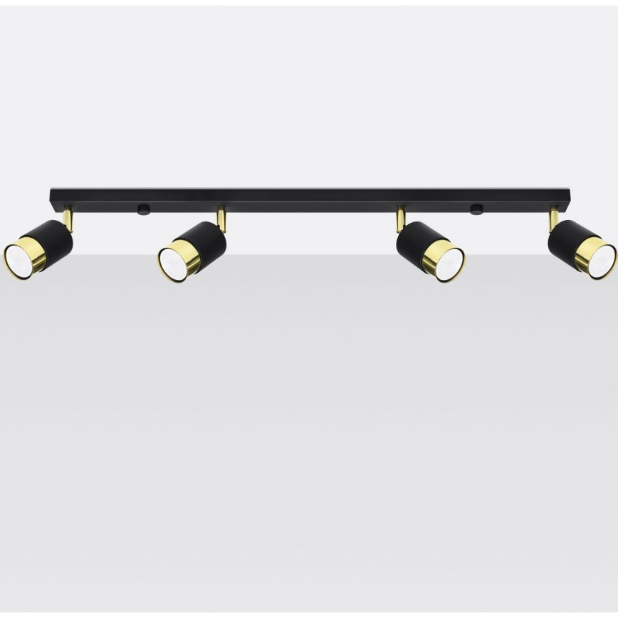 Spotlight NERO 4xGU10/40W/230V black/golden