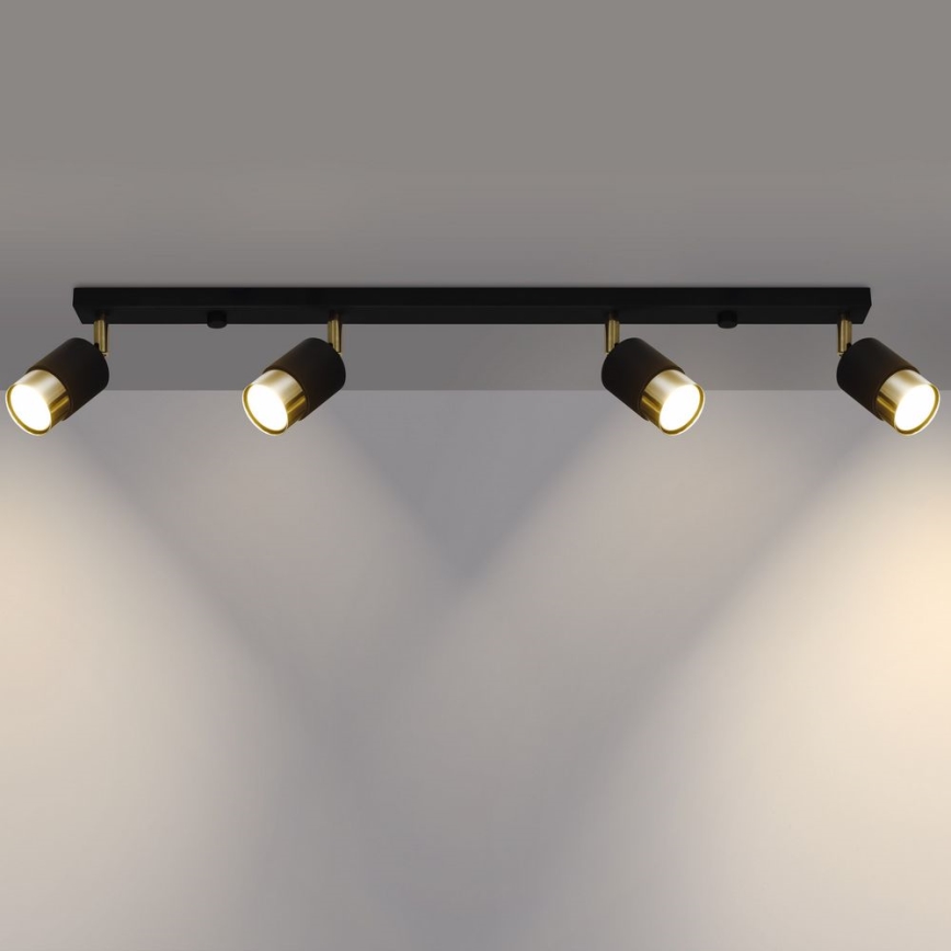 Spotlight NERO 4xGU10/40W/230V black/golden