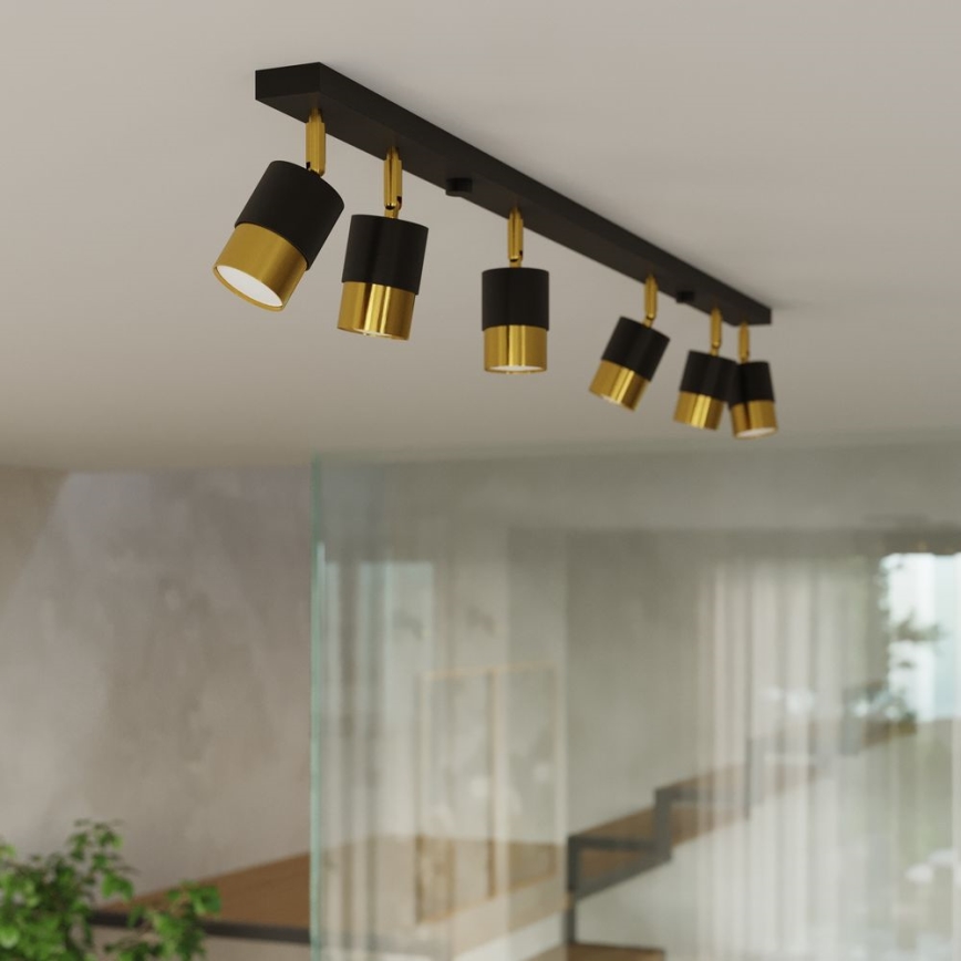 Spotlight NERO 6xGU10/40W/230V black/golden