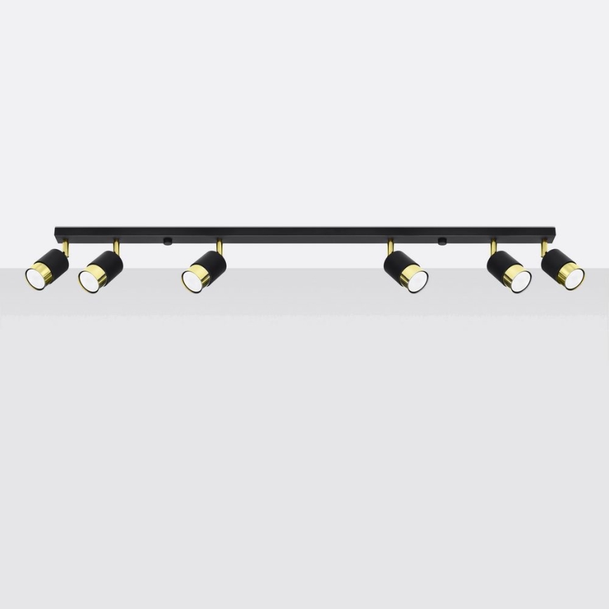 Spotlight NERO 6xGU10/40W/230V black/golden