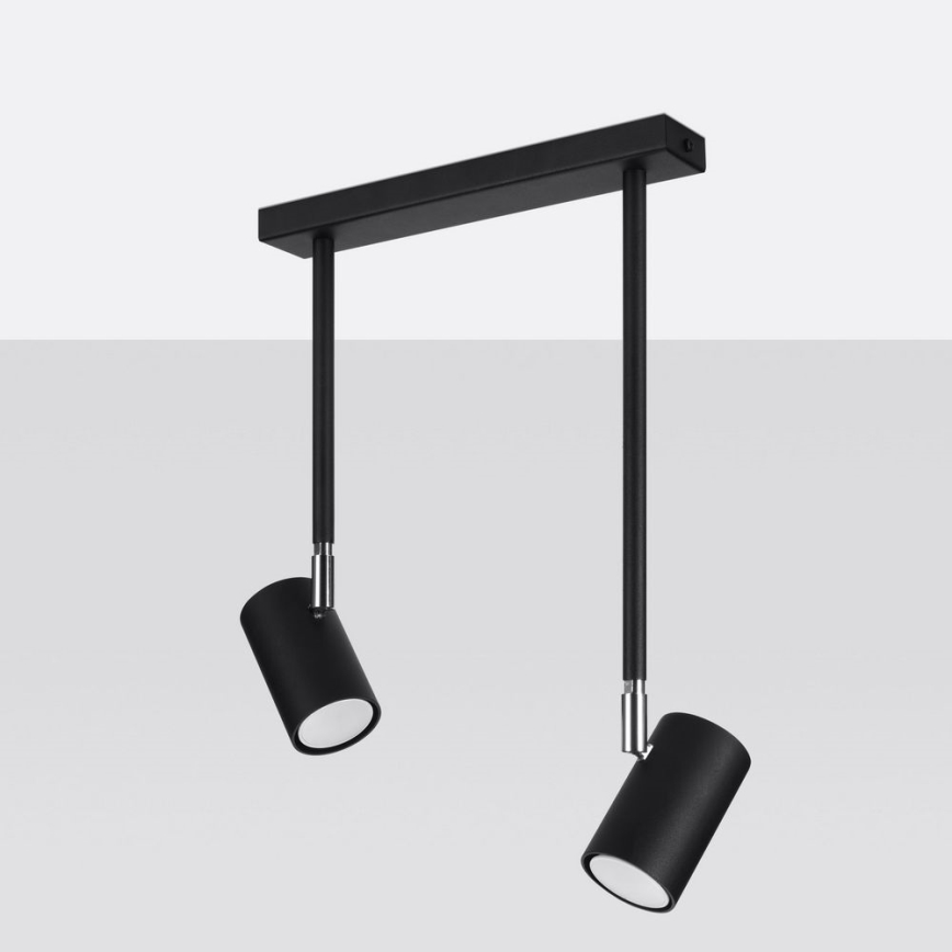 Chandelier on a pole NORANO 2xGU10/40W/230V black