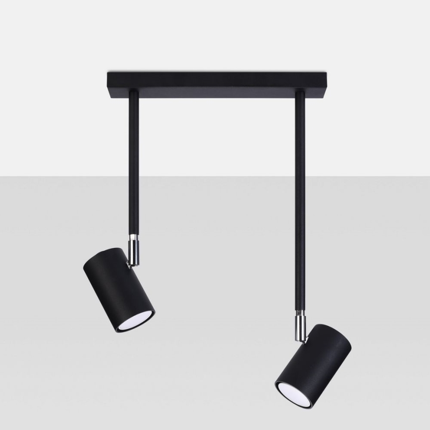 Chandelier on a pole NORANO 2xGU10/40W/230V black