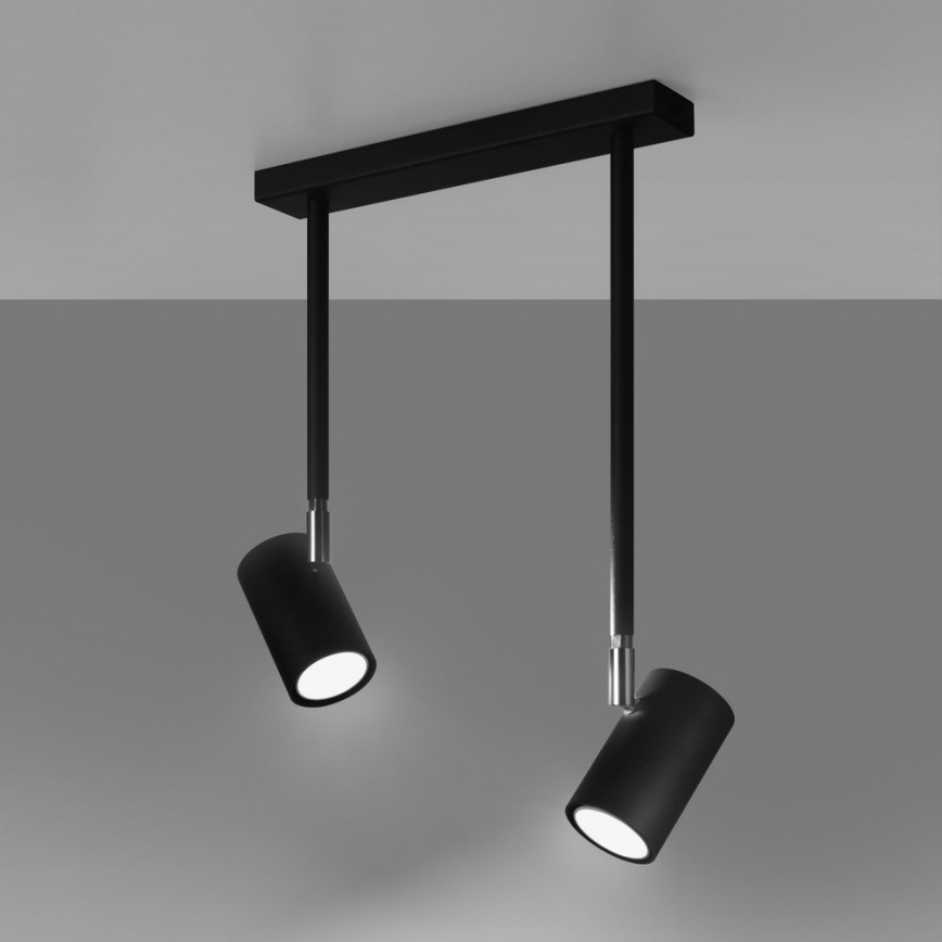 Chandelier on a pole NORANO 2xGU10/40W/230V black