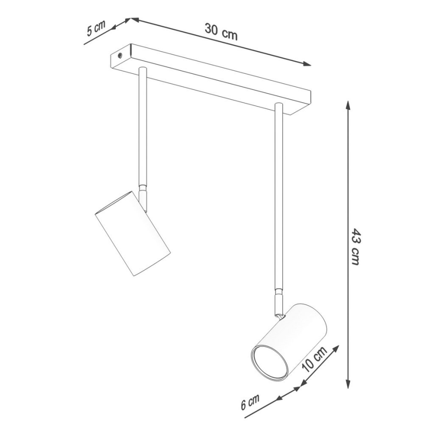 Chandelier on a pole NORANO 2xGU10/40W/230V black