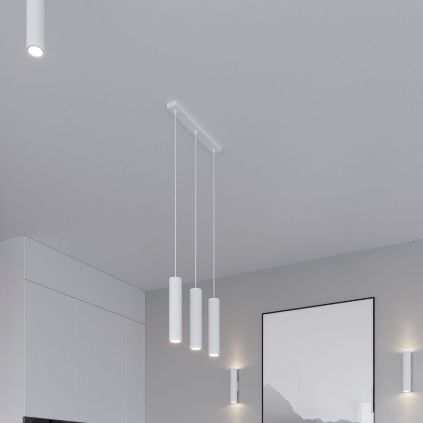 Chandelier on a string LAGOS 3xGU10/10W/230V white