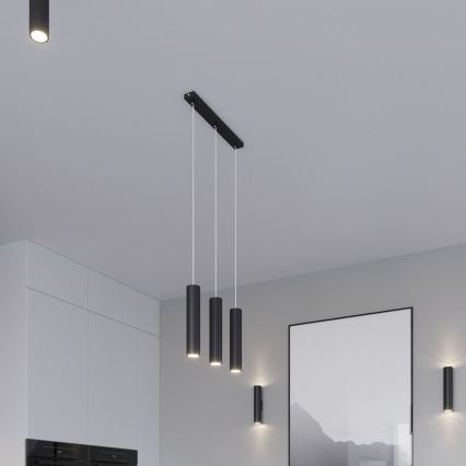Chandelier on a string LAGOS 3xGU10/10W/230V black