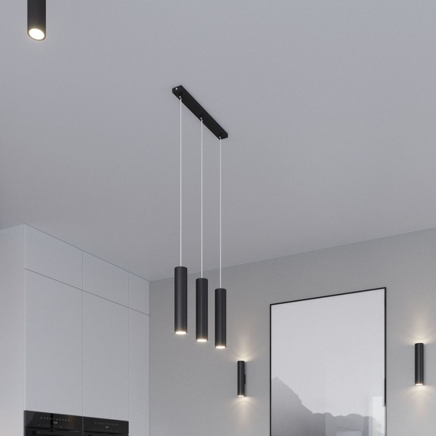 Chandelier on a string LAGOS 3xGU10/10W/230V black