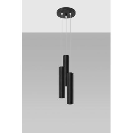 Chandelier on a string LAGOS 3xGU10/10W/230V black