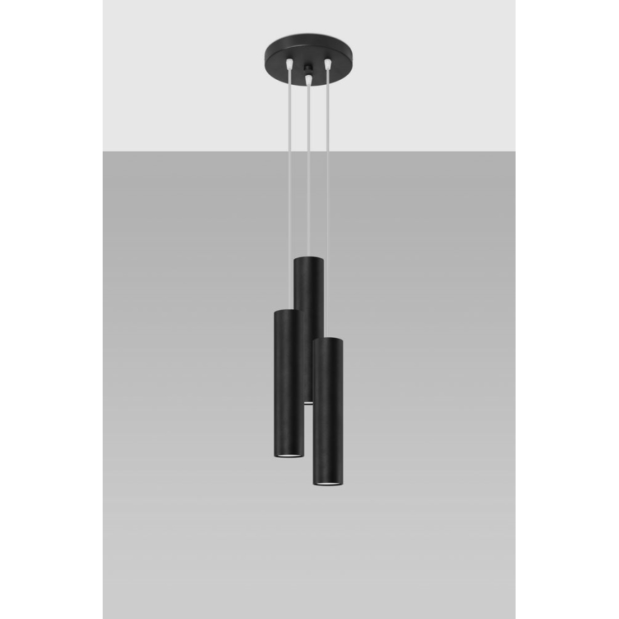Chandelier on a string LAGOS 3xGU10/10W/230V black