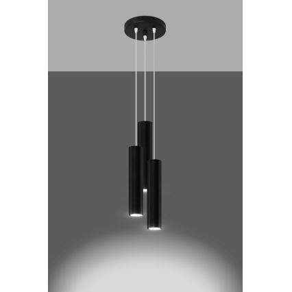 Chandelier on a string LAGOS 3xGU10/10W/230V black